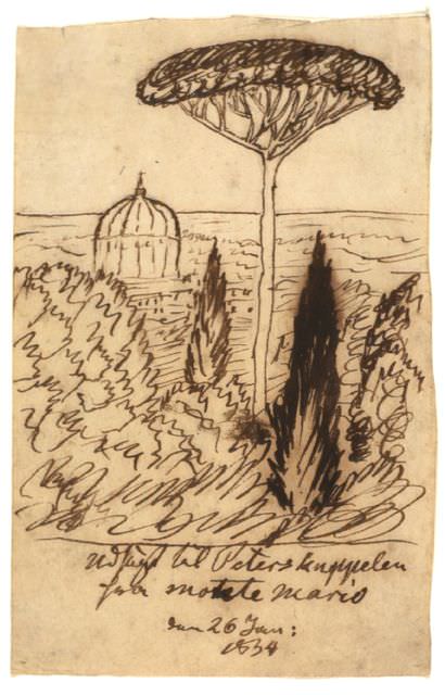 cupola-di-sanpietro-da-monte-mario-26-jan-1834