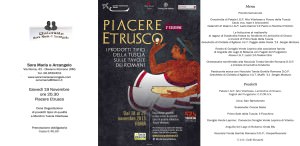 Menu Sora Maria e Arcangelo ore 20,30