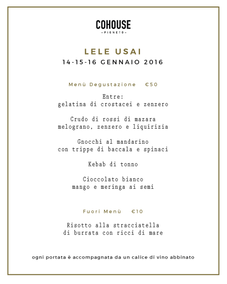 cohouse menu
