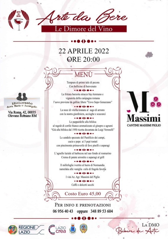 Arte da Bere Le Dimore del Vino venerdì 22 aprile ospite del